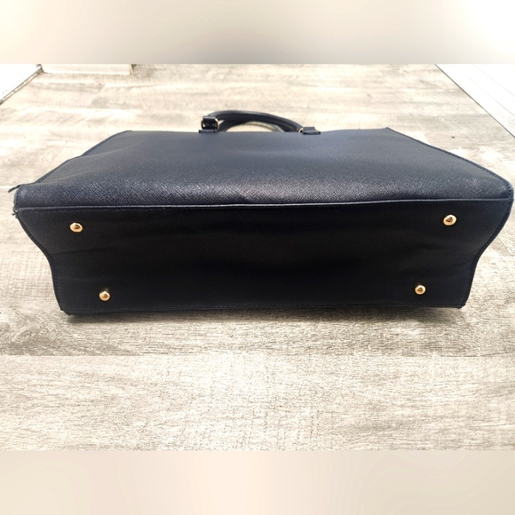 Laptop Bag for Women 15.6 Inch Tote Business Work Bag Leather Waterproof - Black - Picture 9 of 14